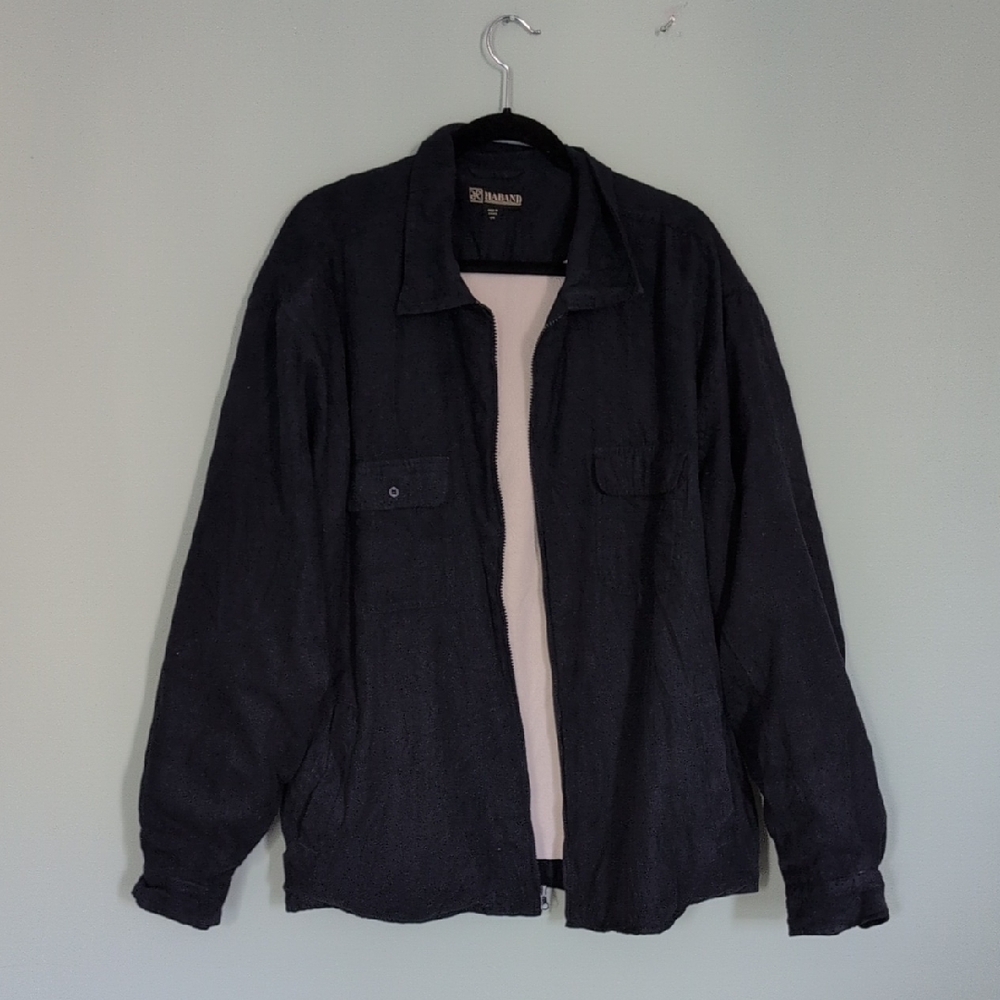 Haband Men's Black Lightweight Shirt Jacket